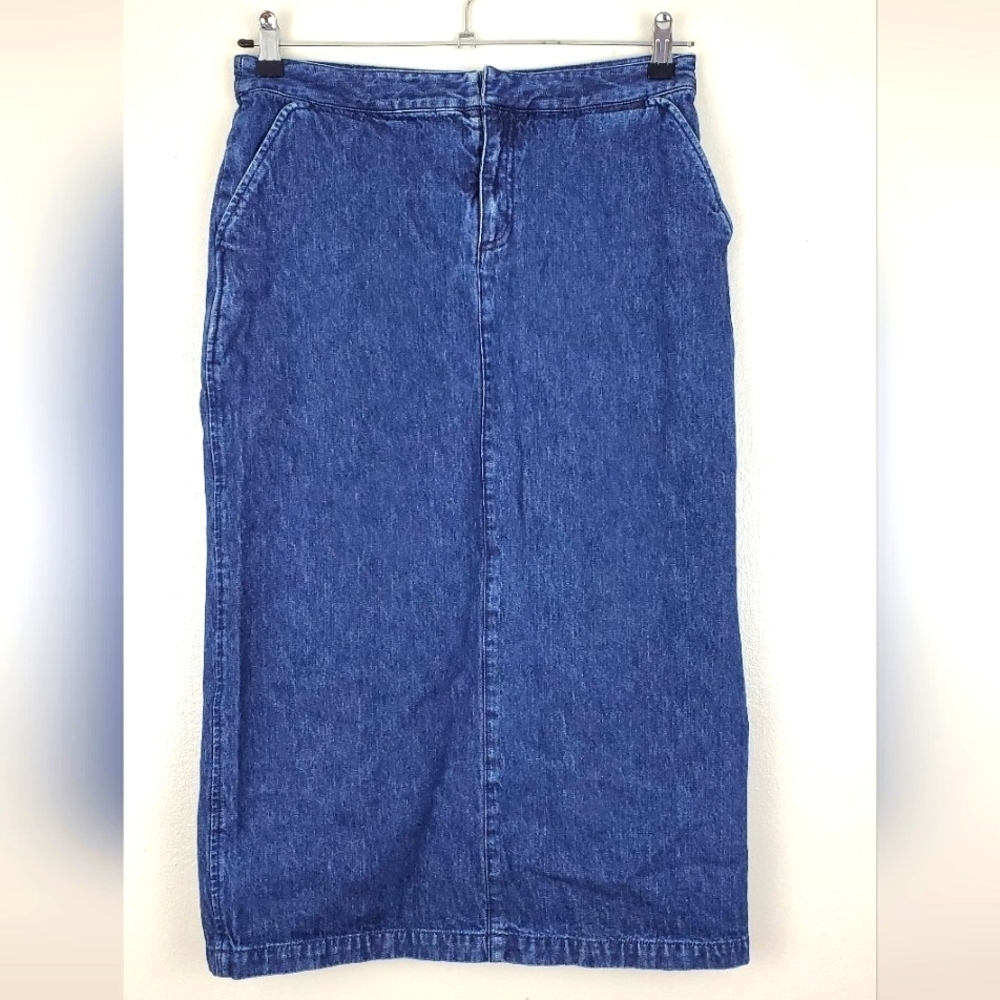 Eddie Bauer Maxi Jean Skirt 100% Cotton 90s Y2K Size 8